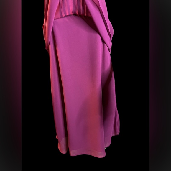 BCBG Magenta Double Layer Halter Dress - Picture 5 of 8